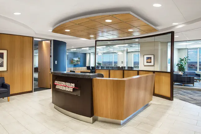 Corporate reception millwork